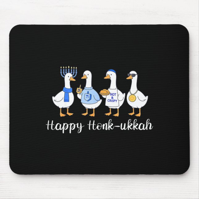 Happy Honkukkah Hanukkah Funny Chanukah Jewish Fes Mouse Pad (Front)