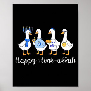 Happy Honkukkah Hanukkah Funny Chanukah Jewish Fes Poster