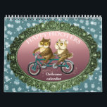 Happy hooters Owls funny seasons customizable Calendar<br><div class="desc">Owl calendar - an owl each month! For owl lowers. Family calendar. 12 1 owls artist`s original drawings customizable</div>