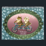 Happy hooters Owls funny seasons customizable Calendar<br><div class="desc">Owl calendar - an owl each month! For owl lowers. Family calendar. 12 1 owls artist`s original drawings customizable</div>
