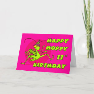 Happy Hoppy 11th Birthday with Grasshopper Card