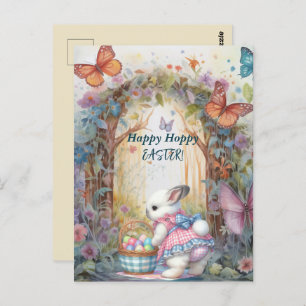 Happy Hoppy Easter Rabbit Eggs  Postcard