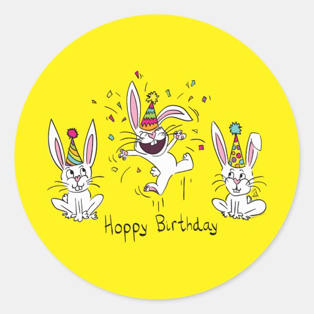 Happy Hoppy Stickers Lapin Lapin Anniversaire (Devant)
