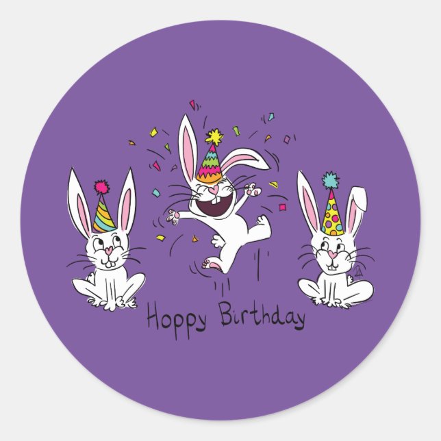 Happy Hoppy Stickers Lapin Lapin Anniversaire (Devant)