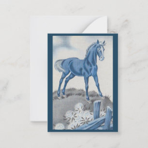 happy horse in blue card