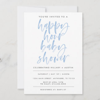 HAPPY HOUR BABY SHOWER - BLUE INVITATION