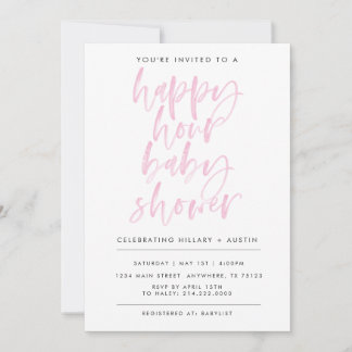 HAPPY HOUR BABY SHOWER- PINK INVITATION