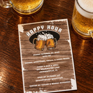 Happy Hour Beer Mugs Invitation
