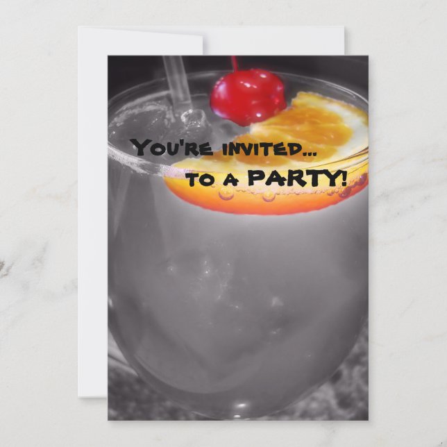 Happy Hour Cocktail Drink Invitation (Front)