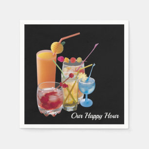 Happy Hour cocktail drinks Napkin