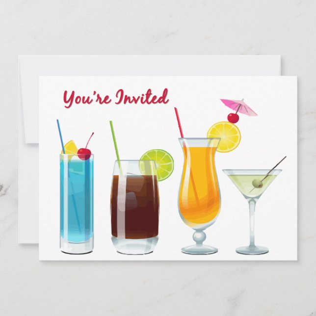 Happy Hour  Cocktails  You're Invited Invitation (Front)