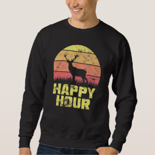 Happy Hour Deer Sunset Hunting 1 Sweatshirt