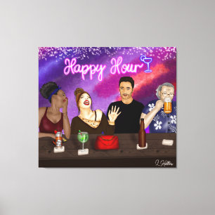 Happy Hour Digital Art Canvas Print