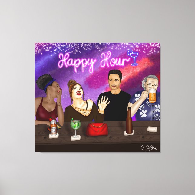 Happy Hour | Digital Art Canvas Print (Front)