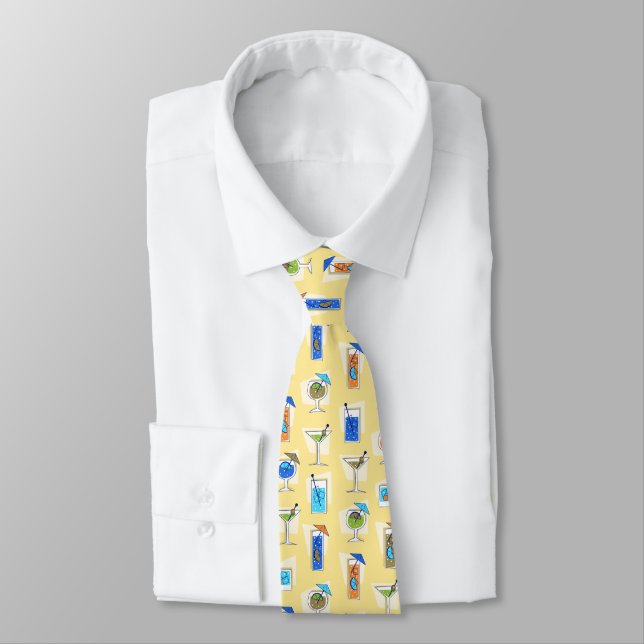 Happy Hour Fifties Cocktail Yellow Tie (Tied)