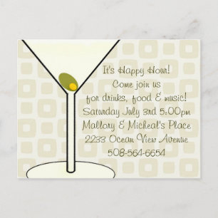 Happy Hour Invitation Postcard