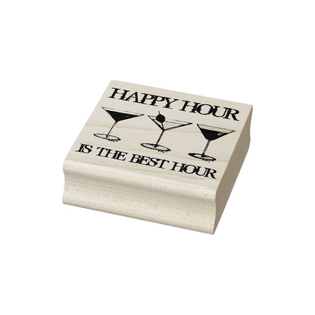 Happy Hour is the Best Hour Mixed Drink Cocktails Rubber Stamp (Stamp)