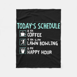Happy Hour Lawn Bowling Shirt - Funny Lawn Bowling Fleece Blanket