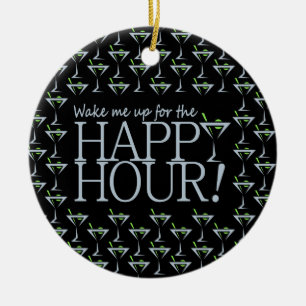 Happy Hour ornament, customize Ceramic Ornament