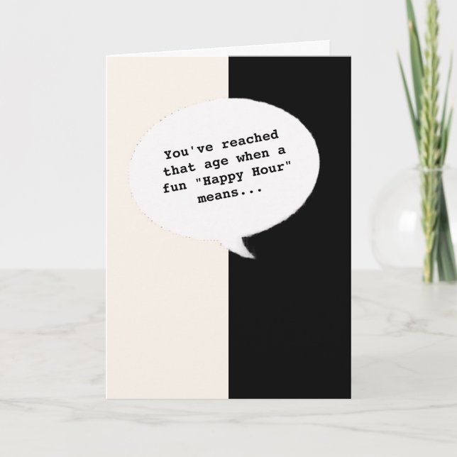 Happy Hour Plaisanter Obtenir Vieux Amusant Carte  (Devant)