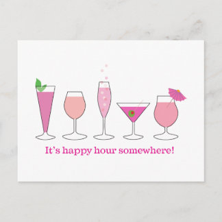 happy hour postcard