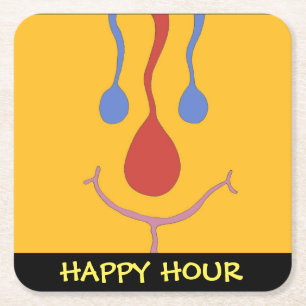 HAPPY HOUR SQUARE PAPER COASTER