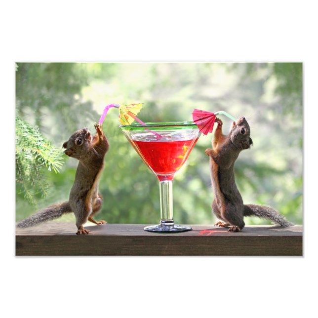 Happy Hour Squirrels Photo Print (Front)