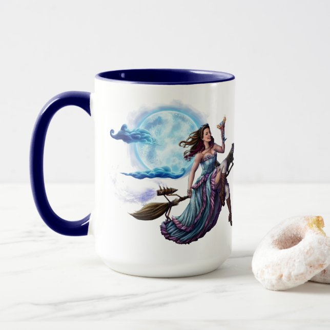Happy Hour Witch (découpe) Mug (Avec donut)
