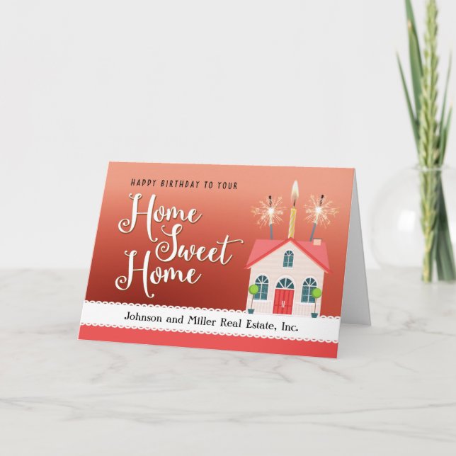 Happy House Anniversary From Realtor Thank You Car (Front)