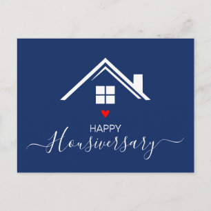 Happy house anniversary housiversary referral Navy Postcard
