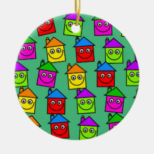 Happy House Wallpaper Ceramic Ornament
