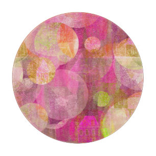 happy houses round cutting board