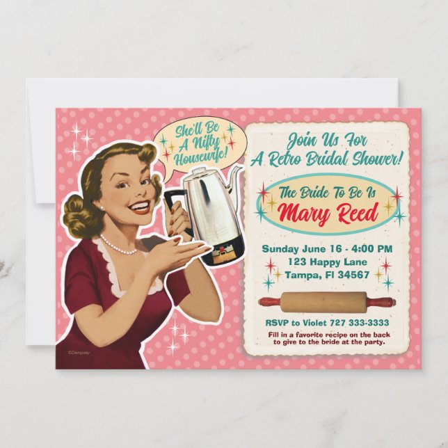 Happy Housewife Bridal Shower Invite/Recipe Card 2 (Front)