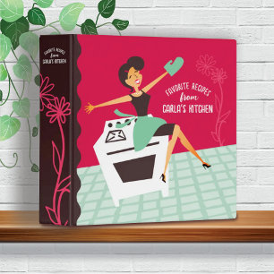 Happy housewife cooking baking recipe cookbook binder