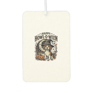 Happy Howl-O-Ween Beagle Witch Hat Halloween Shirt Air Freshener