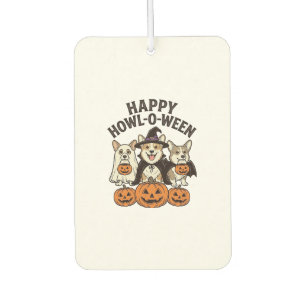Happy Howl-O-Ween Corgi Halloween Dog Vector Desig Air Freshener