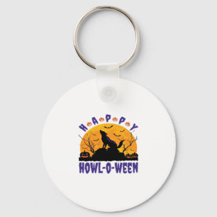 Happy Howl O Ween Howling Halloween Dog Essential  Keychain