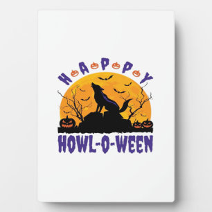 Happy Howl O Ween Howling Halloween Dog Essential  Plaque