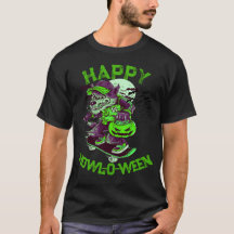 Happy Howl-o-ween Wolf Riding on Skateboard