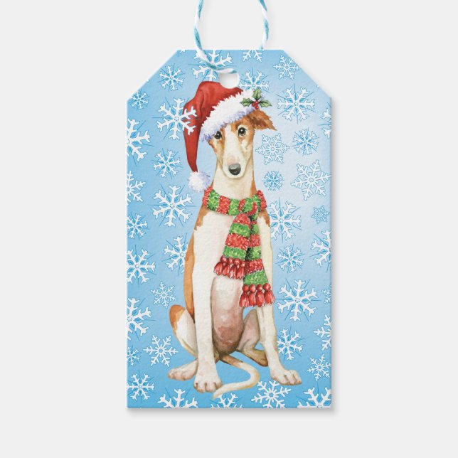 Happy Howliday Borzoi Gift Tags (Front)