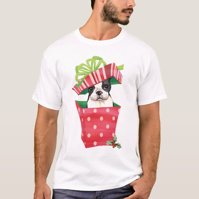 Happy Howliday Boston Terrier T-Shirt (Front)