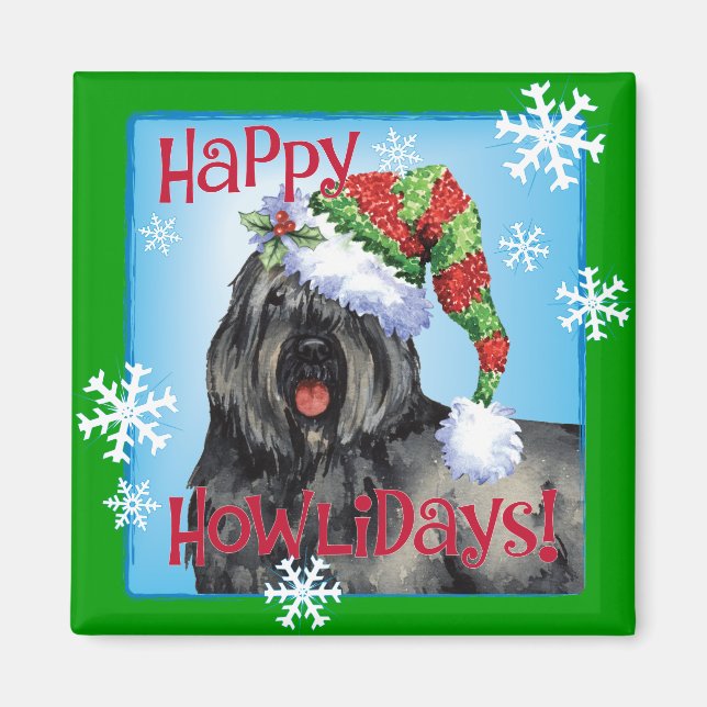 Happy Howliday Bouvier Magnet (Front)