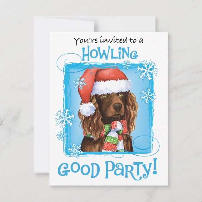 Happy Howliday Boykin Spaniel Invitation (Front)