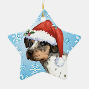 Happy Howliday Catahoula Ceramic Ornament