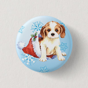 Happy Howliday Cavalier 1 Inch Round Button