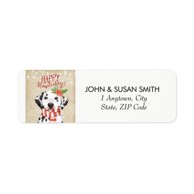 Happy howliday christma return address labels dog (Front)