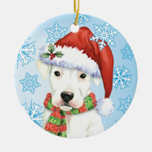 Happy Howliday Dogo Ceramic Ornament
