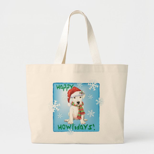 Happy Howliday Dogo Large Tote Bag (Front)