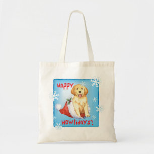 Happy Howliday Golden Retriever Tote Bag
