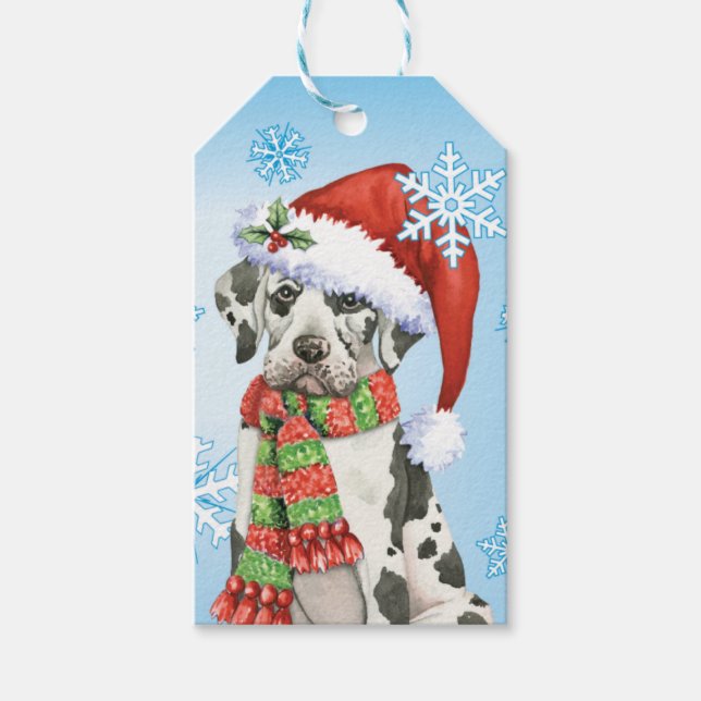 Happy Howliday Great Dane Gift Tags (Front)